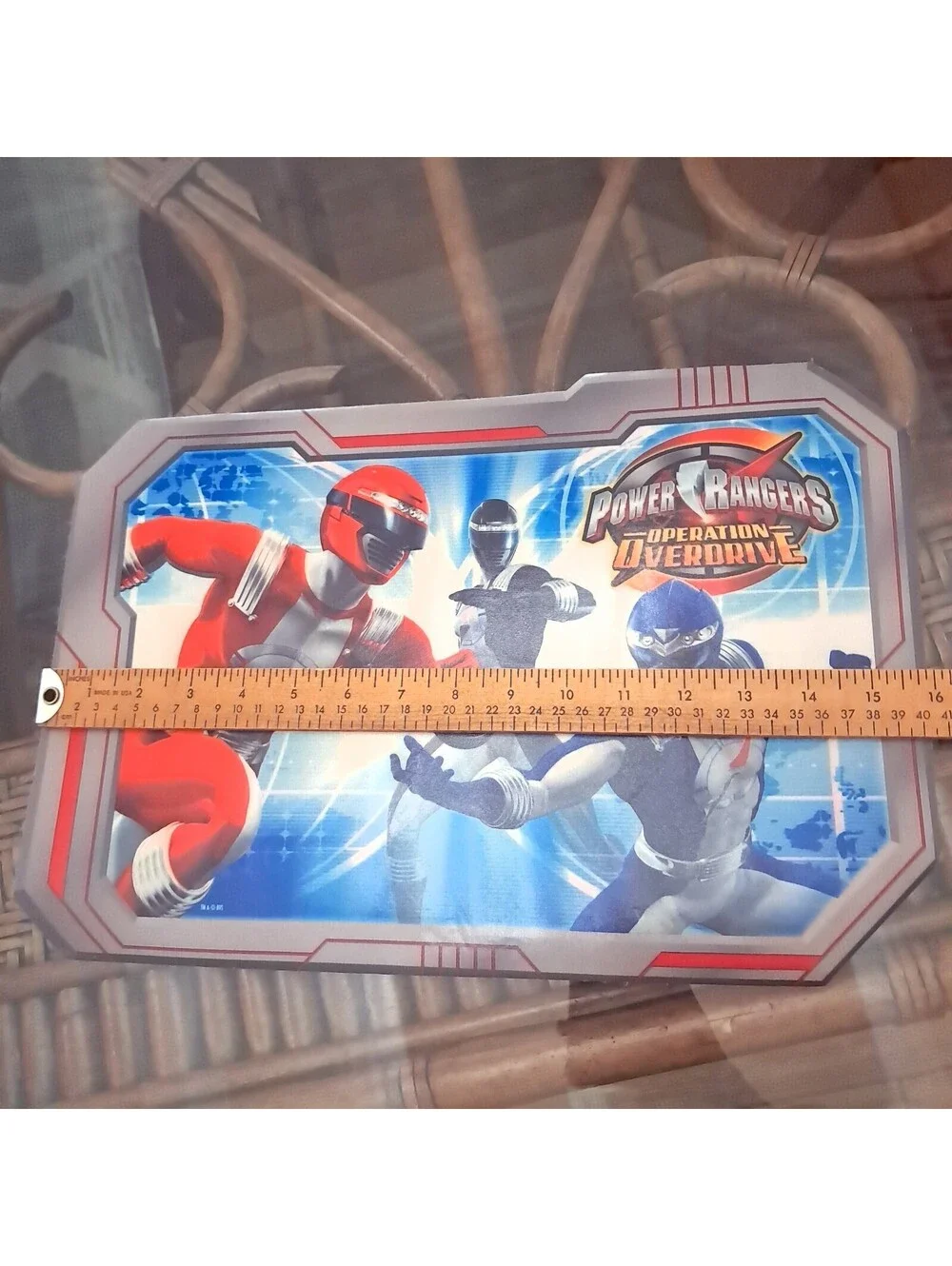Power Rangers Operation Overdrive Table Placemat vinyl foam red black blue kids